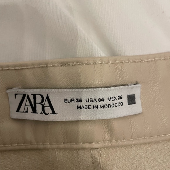 Beige Leather pants - Picture 1 of 4